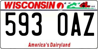 WI license plate 593OAZ