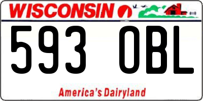 WI license plate 593OBL
