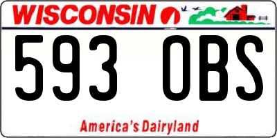 WI license plate 593OBS