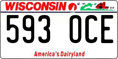 WI license plate 593OCE