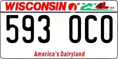 WI license plate 593OCO
