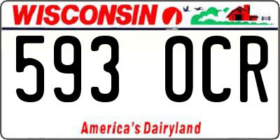 WI license plate 593OCR