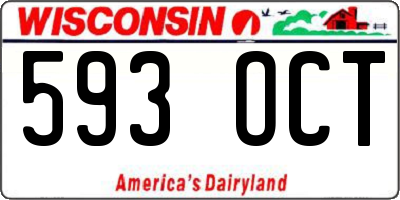 WI license plate 593OCT