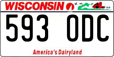 WI license plate 593ODC