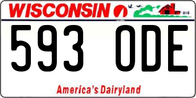 WI license plate 593ODE