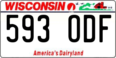 WI license plate 593ODF