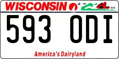 WI license plate 593ODI