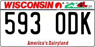 WI license plate 593ODK