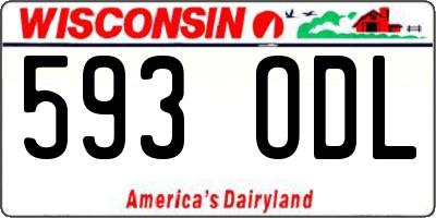WI license plate 593ODL