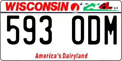WI license plate 593ODM