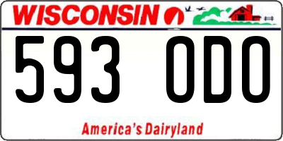WI license plate 593ODO