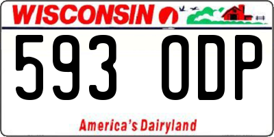 WI license plate 593ODP
