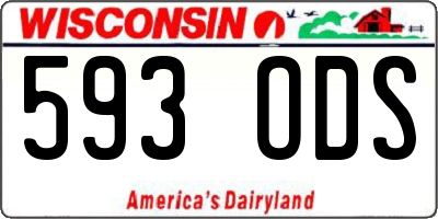 WI license plate 593ODS