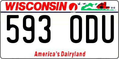 WI license plate 593ODU