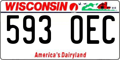 WI license plate 593OEC