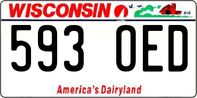 WI license plate 593OED