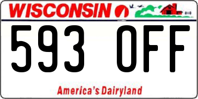 WI license plate 593OFF