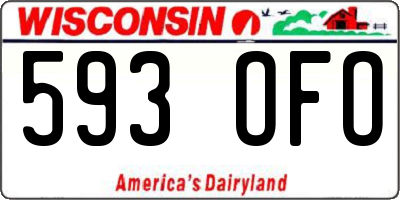 WI license plate 593OFO