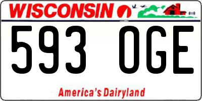 WI license plate 593OGE