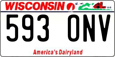 WI license plate 593ONV