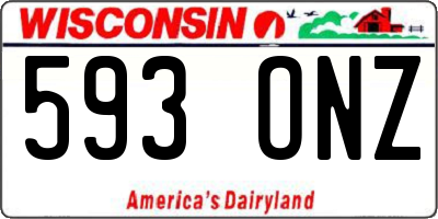 WI license plate 593ONZ