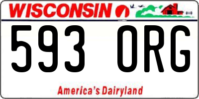 WI license plate 593ORG