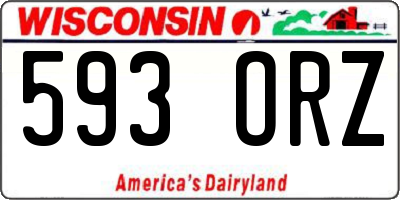 WI license plate 593ORZ