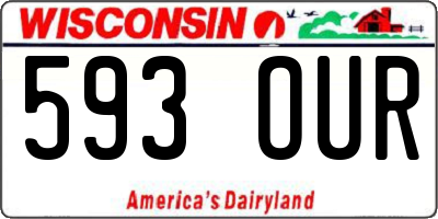 WI license plate 593OUR