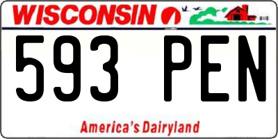 WI license plate 593PEN