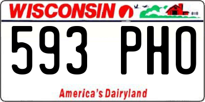 WI license plate 593PHO