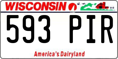 WI license plate 593PIR