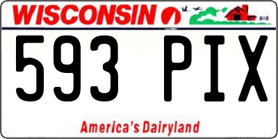 WI license plate 593PIX
