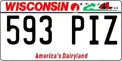WI license plate 593PIZ