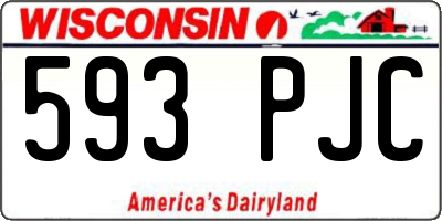 WI license plate 593PJC