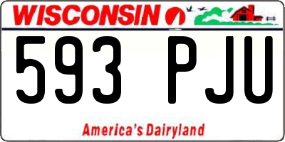 WI license plate 593PJU