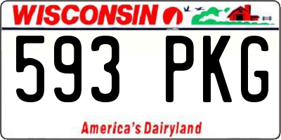WI license plate 593PKG