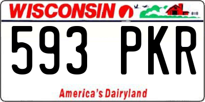 WI license plate 593PKR