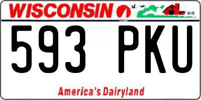 WI license plate 593PKU