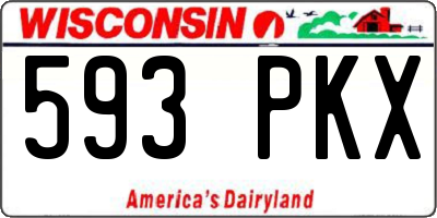 WI license plate 593PKX