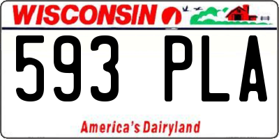 WI license plate 593PLA