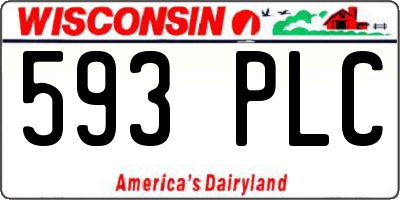 WI license plate 593PLC