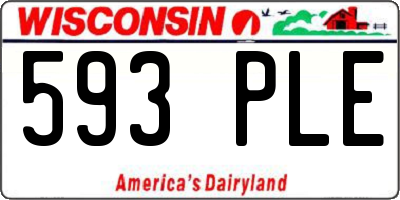 WI license plate 593PLE