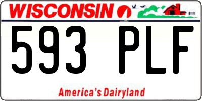 WI license plate 593PLF