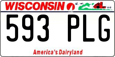 WI license plate 593PLG
