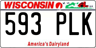 WI license plate 593PLK