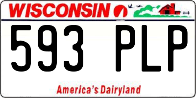 WI license plate 593PLP
