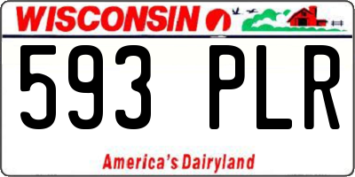 WI license plate 593PLR