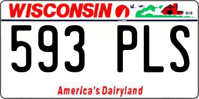 WI license plate 593PLS