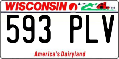 WI license plate 593PLV