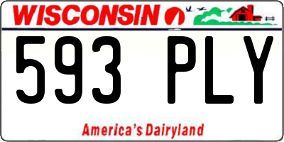 WI license plate 593PLY
